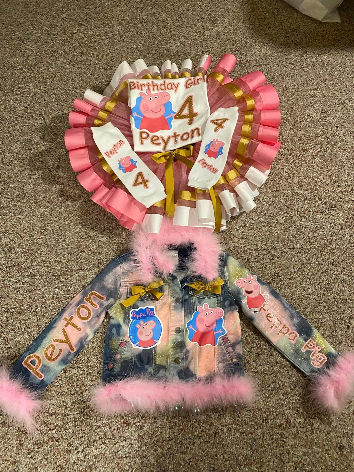 Tutu w/ Shirt & Legwarmers & Anklets, Jean Jacket